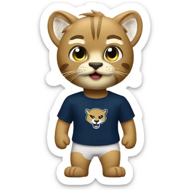 Goyo is an animated puma wearing a UNAM puma t-shirt sticker