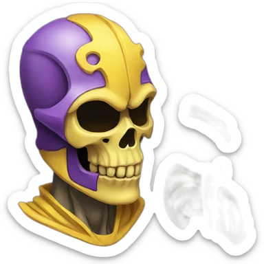 skeletor yellow and purple sticker