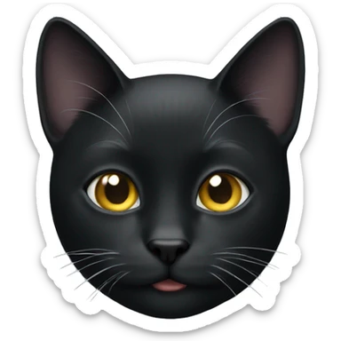 black cat with white spot sticker