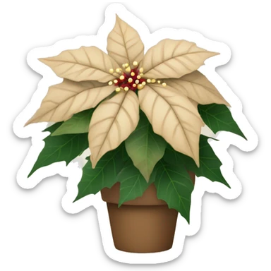 Light brown poinsettia sticker