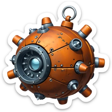 hyper realistic sea ​​mine sticker