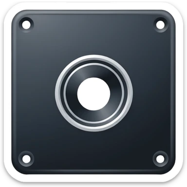 White rotated square (45°) with a centered square hole, solid bright blue background, flat vector style, no text, no shadow, 512x512 PNG. sticker