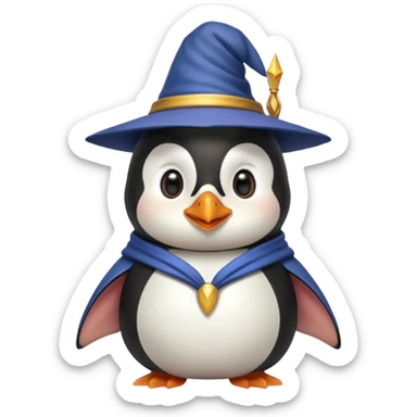 Wizard penguin happy realisitic sticker