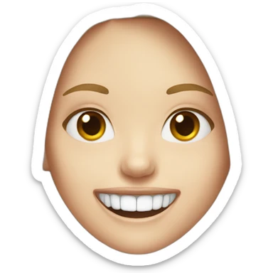 white girl with long fake front teeth sticker