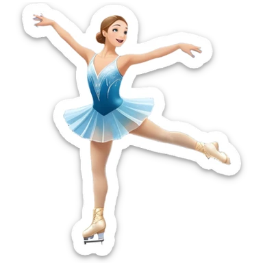 An icon featuring a graceful figure skater in an elegant pose, gliding across the ice at Madison Square Garden. Spotlights shine down, illuminating the sparkling ice and a cheering audience. The background showcases the grand arena's architecture. Transparent background. sticker