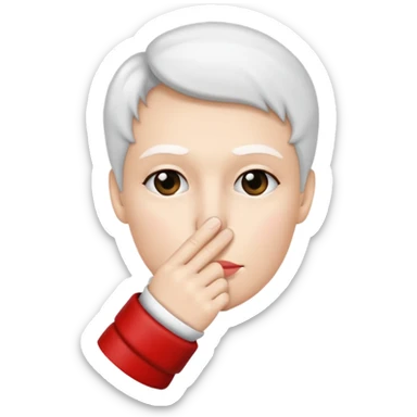 Solid White color Shh finger and hand emoji sticker