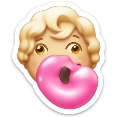 Emoji eating bubble gum sticker