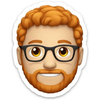 red-haired IT support technician with a very short beard wearing glasses sticker
