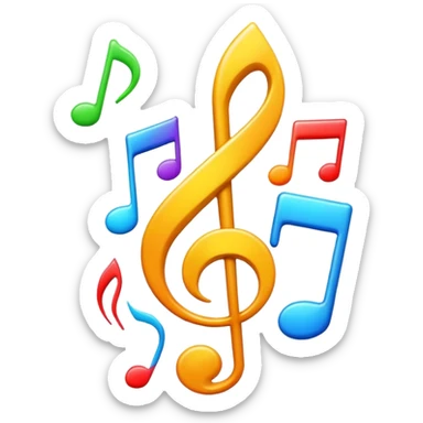 signos de musica de colores sticker