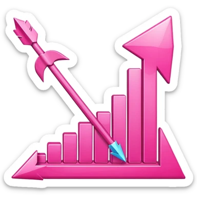 Arrow chart pink emoji  make realistic erase the emojie face sticker