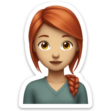 asian girl who's mbti is isfp red hair sticker