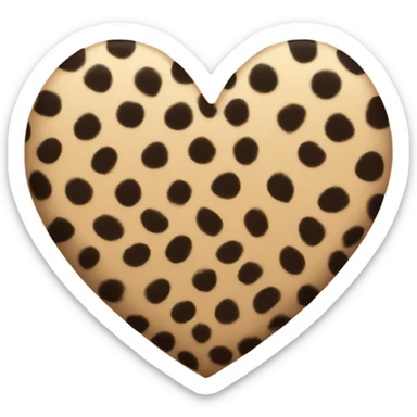 Leopard print heart sticker
