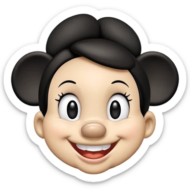 female mickey mouse face emoji sticker