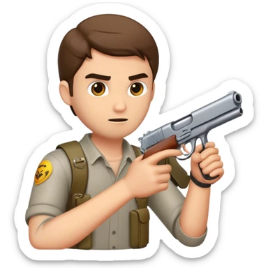 A guy with a gun sticker