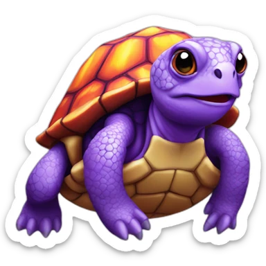 purple fire turtle sticker