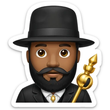 A black pimp with a full beard sticker