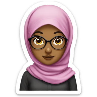 A Hijabi girl with big glasses sticker