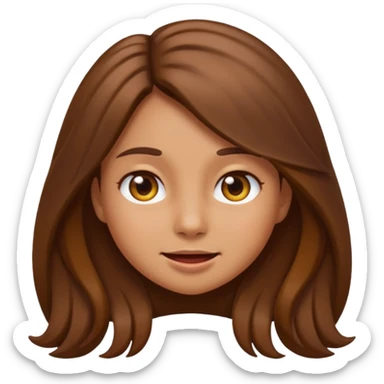 A girl growling like rawr silly vibes but make it an emoji not real human but long brown hair and more silly less angry  sticker