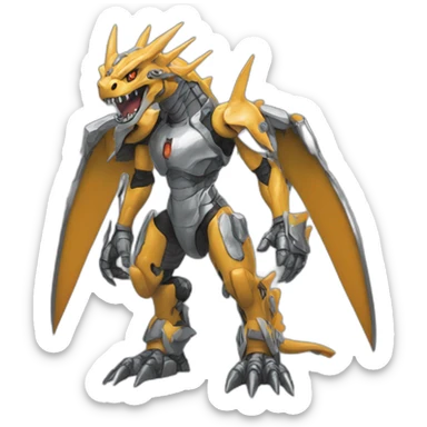 metal greymon digimon sticker