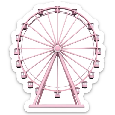 mix light pink and white theme park Ferris wheel sticker