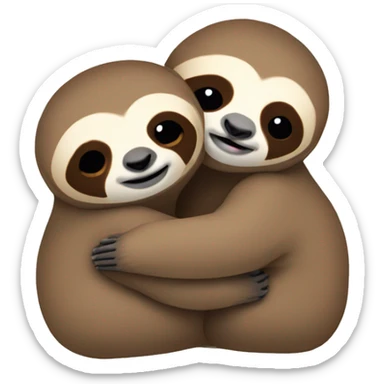 two sloths hugging sticker