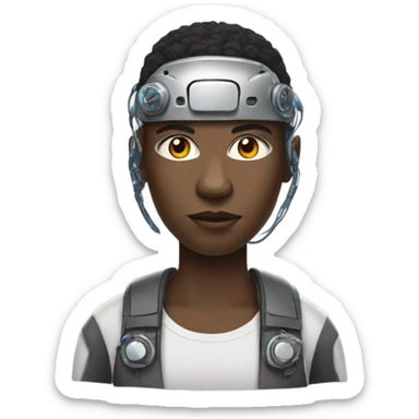 African American individual who is a cyborg sticker
