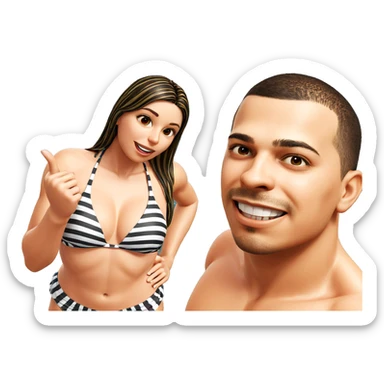 girl in striped bikini outdoors sticker