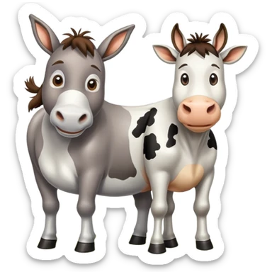 Create a donkey and cow emoji sticker