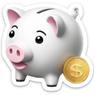 piggy bank aside with a coin  sticker