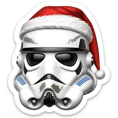 storm trooper helmet santa sticker