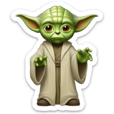 Maître yoda qui fait un cœur sticker