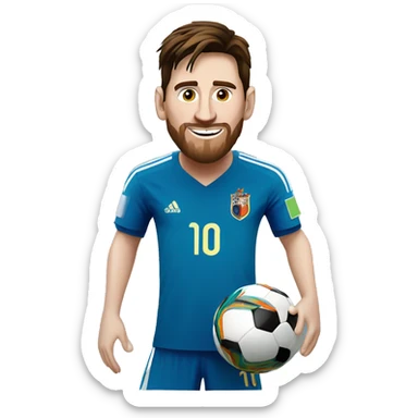 leo messi with world cup  sticker