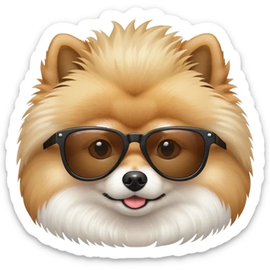 pomeranian with cool sunglasses sticker