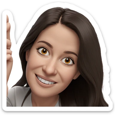 smiling girl with long hair sticker