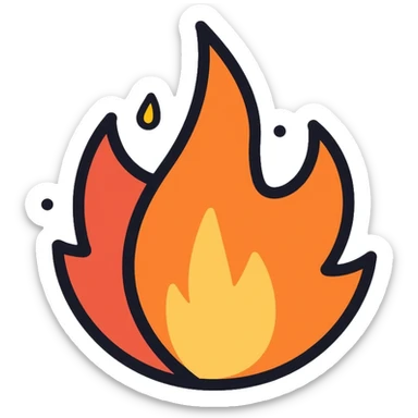 campfire with social elements, app icon sticker