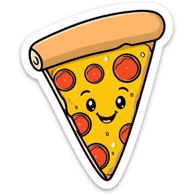 Pizza face sticker