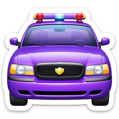 glitter purple police car light sticker