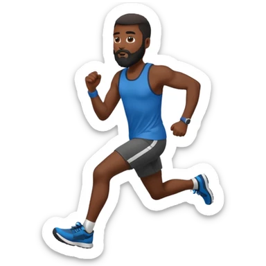 blackman with full beard running exercise sport sticker