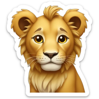 cute lion with chicken nuggets sticker
