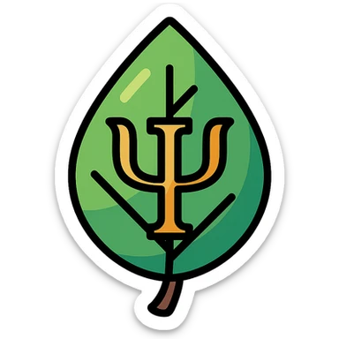 leaf or flower icon emoji, clear outlines, strong shadows and highlights, psychology and psychosomatics theme sticker