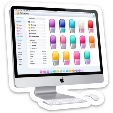 inventory software for beauty salon on iMac screen sticker