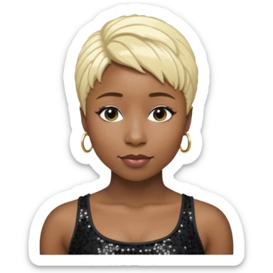 Cynthia Erivo with blonde hair, black sequin crop top sticker