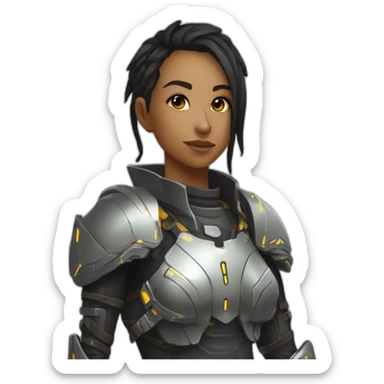 futuristic Technomancer Breastplate armored sticker