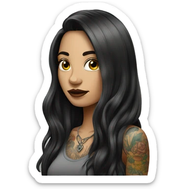 tattooed woman very attractive long hair sticker