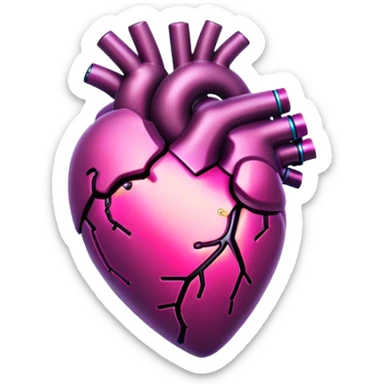 neon cyberpunk style heart sticker