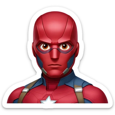 vision marvel red face  half body from captain america: civil war sticker