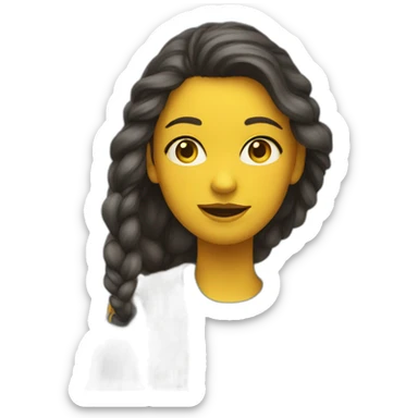 Girl in blue and yellow sweater sticker