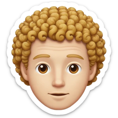 Curly headed white guy  sticker