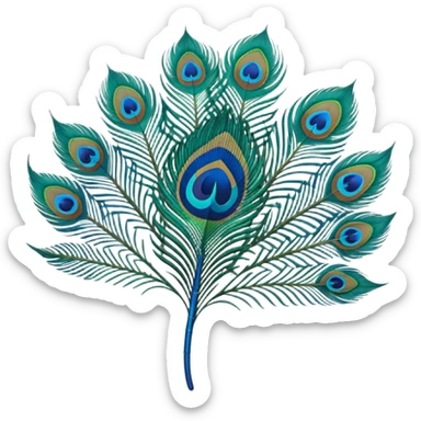 Peacock feather single sticker