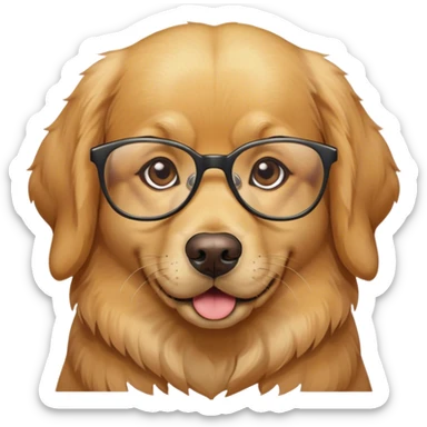 Golden Retriever With glasses sticker
